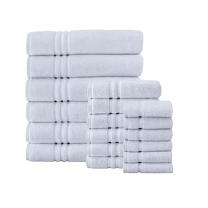 Turkish Cotton Ultra Soft 18-Piece Bath Sheet Towel Set in Raindrop