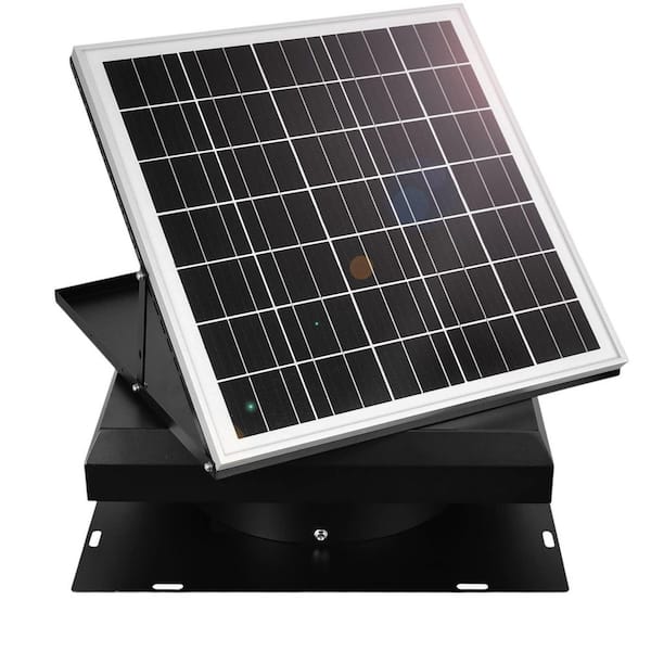 32 Watt Solar Attic Fan with 2500 CFM, Aluminum Shell, Brushless Motor, Hail and Weather Resistance Electric Powered