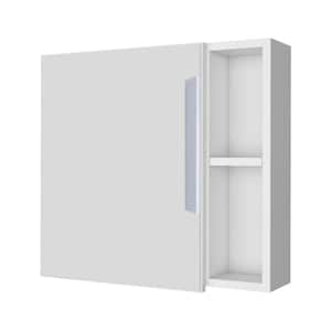 19.6 in. W x 18.6 in. H Bathroom Surface Mount Medicine Cabinet with Mirror,5 Shelves and Single Door in White