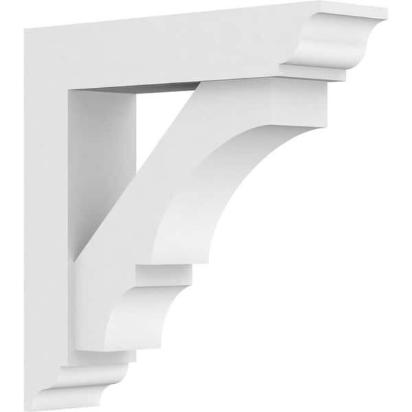 Ekena Millwork Standard Balboa 3 in. W x 12 in. H x 12 in. D Signature Urethane Polyurethane Bracket With Traditional Ends