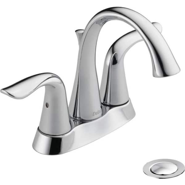 Delta Lahara 4 in. Centerset 2-Handle Bathroom Faucet with Metal