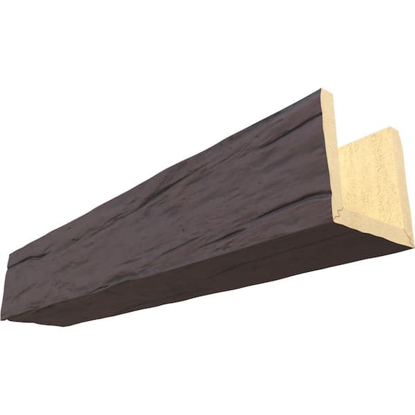 Ekena Millwork Endurathane 10 in. H x 10 in. W x 8 ft. L Riverwood Sangria Faux Wood Beam