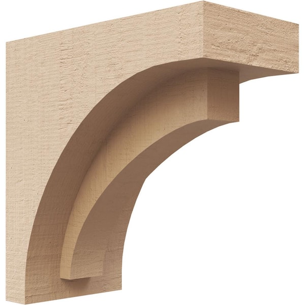 Ekena Millwork 3 in. x 6 in. x 6 in. Series 1 Classic Rivera Rough Cedar Woodgrain Timberthane Polyurethane Corbel, Primed Tan