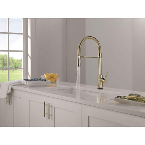 Trinsic Spring Spout Touch2O Touchless Technology Single Handle Pull Down Sprayer Kitchen Faucet in Polished Nickel