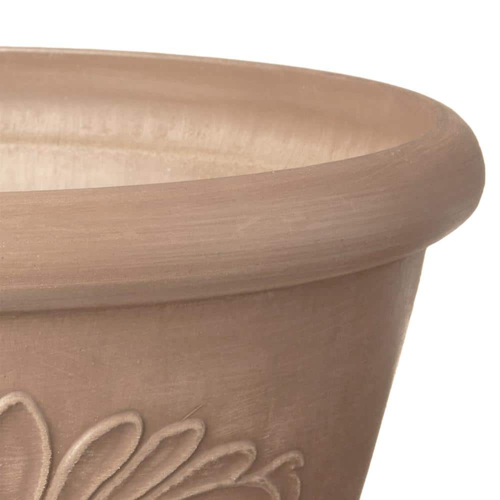 Taupe 10" Round Recycled Plastic Indoor/Outdoor Planter