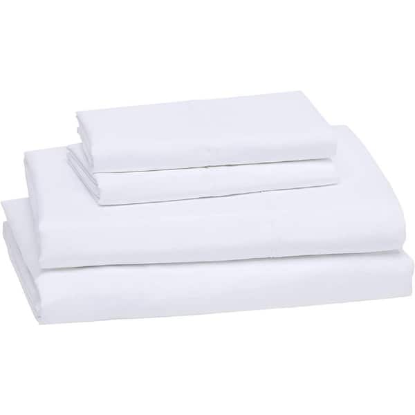 1000 Thread Count 4-Piece White 100% Cotton Full Sheet Set