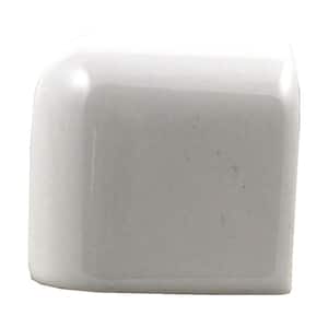 Semi-Gloss White 2 in. x 2 in. Ceramic Bullnose Corner Cap Wall Tile