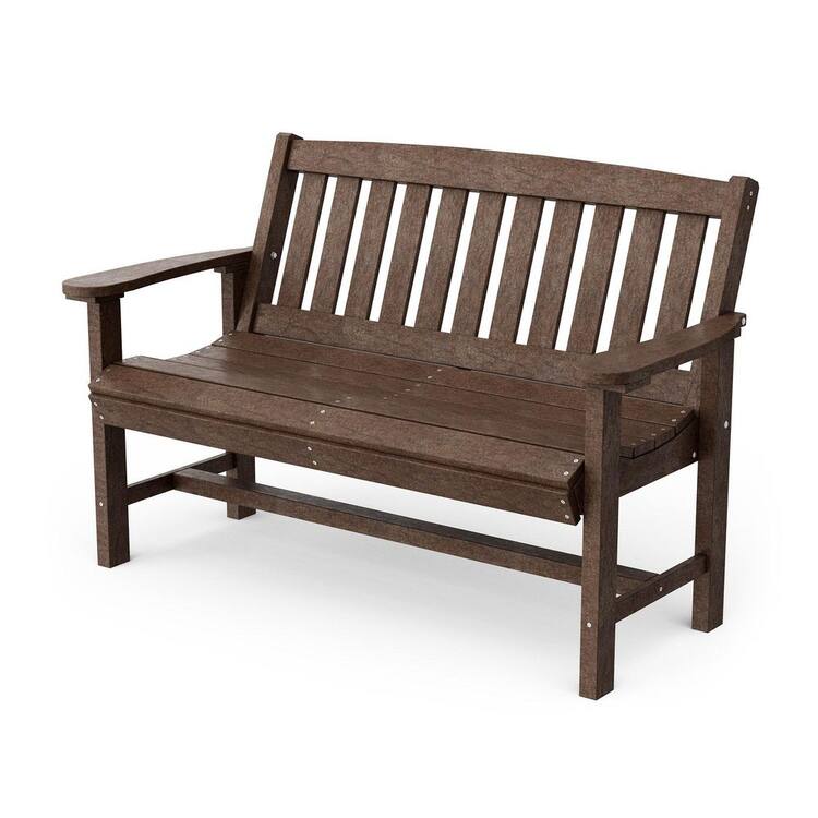 Wildridge Classic Tudor Brown HDPE Plastic Outdoor Mission Bench