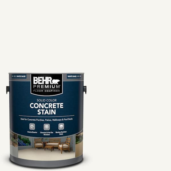 BEHR PREMIUM 1 Gal. White Solid Color Flat Interior/Exterior Concrete Stain