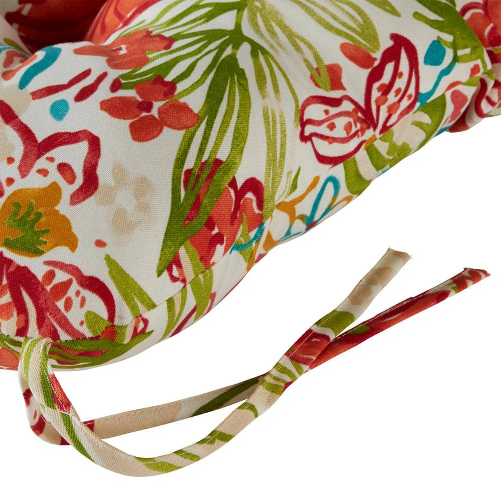 Breeze Floral 20" x 20" Polyester Outdoor Dining Chair Cushion