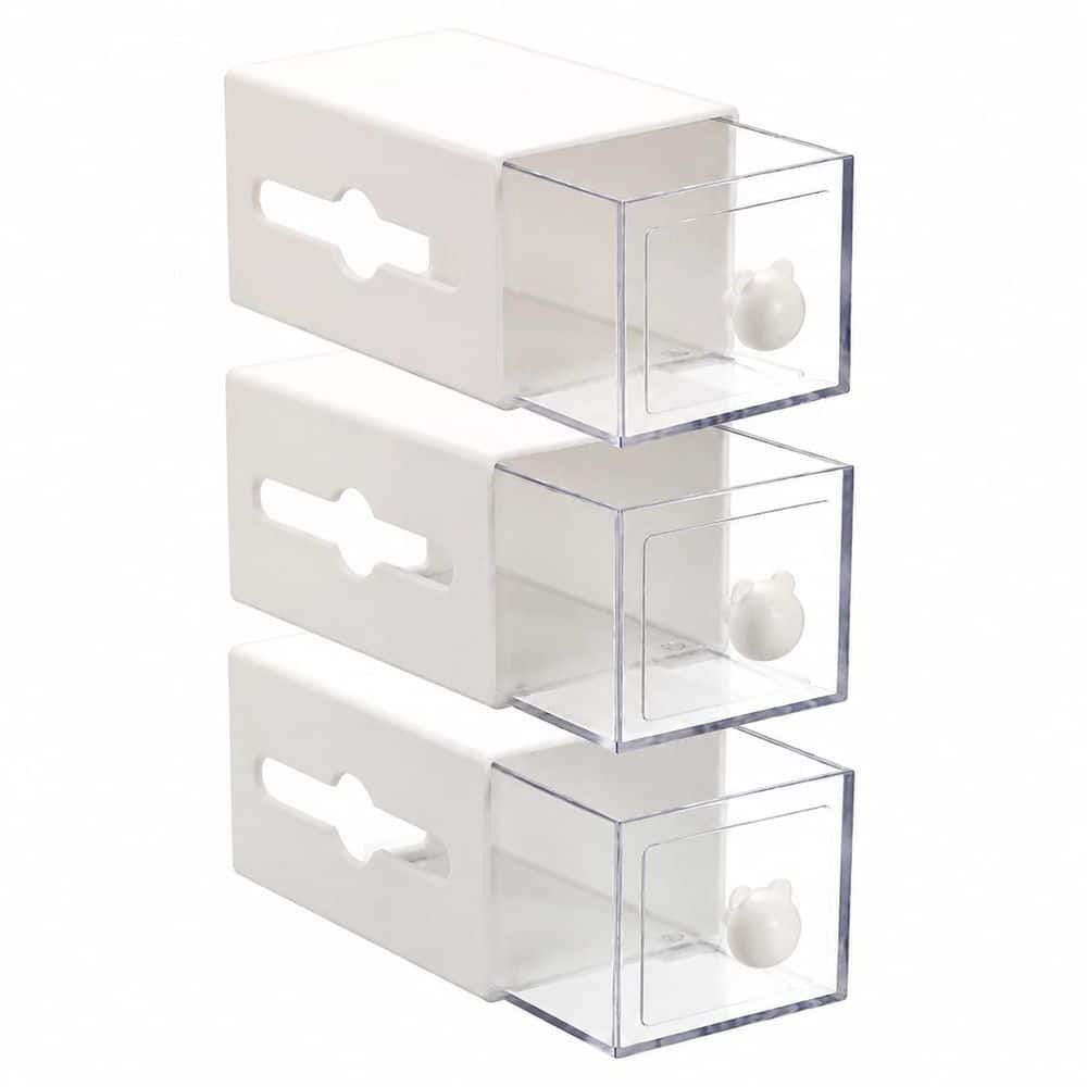 3-Pack Compact Plastic Cotton Swab Holder with Sliding Drawer and Clear Window for Bathroom Vanity Use price history on PriceWatchPro