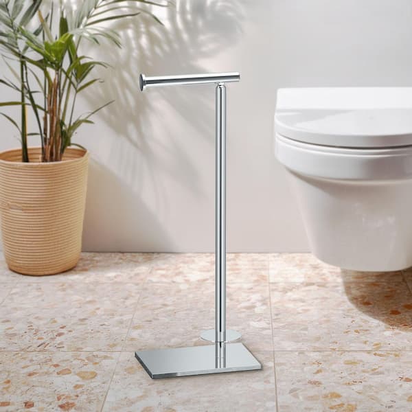 Gatco Latitude II Square Free Standing Toilet Paper Holder with
