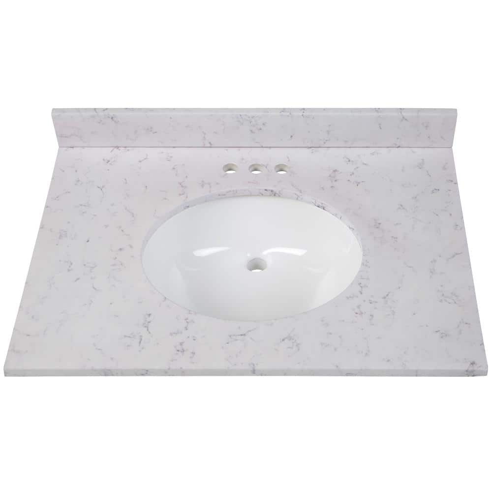 Home Decorators Collection 31 In W X 22 In D Stone Effects Vanity Top In Pulsar With White Sink Se31o Pr The Home Depot