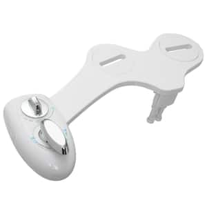 Non- Electric Water Sprayer Toilet Seat Bidet Attachment with Self Cleaning Nozzle in. White