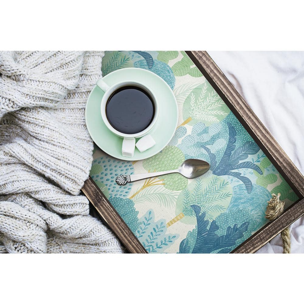 Teal and Blue Botanical Peel and Stick Vinyl Wallpaper