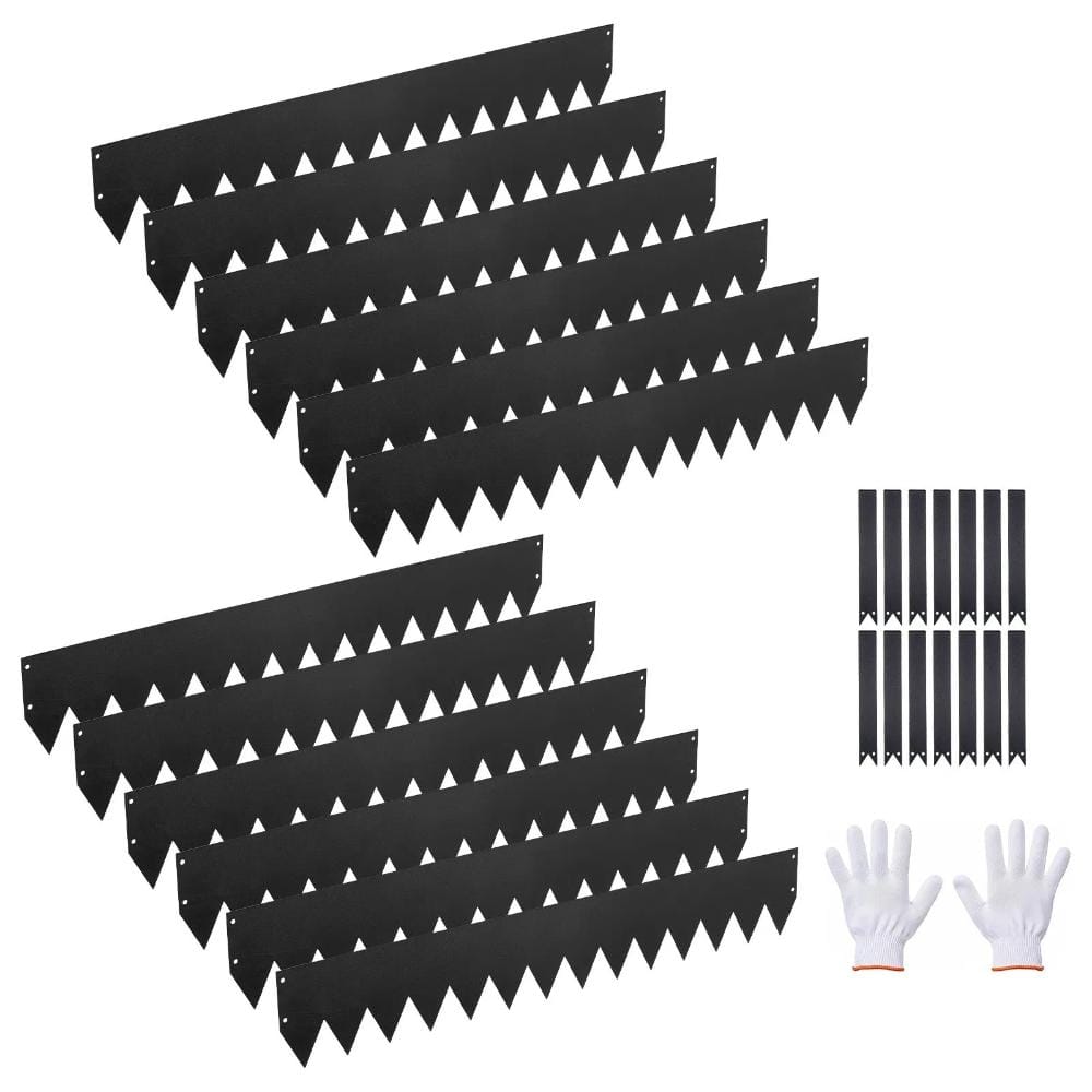 40 in. x 6 in. Galvanized Steel Landscape Edging, Heavy-Duty Metal Garden Border, Black, 12-Pack with 14 Clips price history on PriceWatchPro