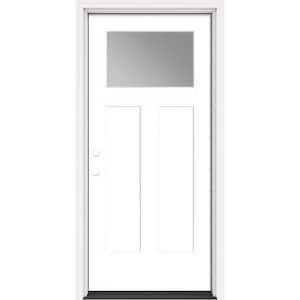 Performance Door System 36 in. x 80 in. Winslow Clear Right-Hand Inswing White Smooth Fiberglass Prehung Front Door