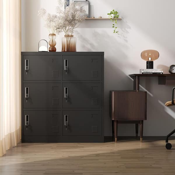 Boyel Living White 33 in. H Metal Storage Cabinet Bathroom Floor