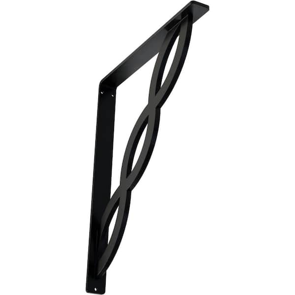 Ekena Millwork 1-1/2 in. x 15 in. x 12 in. Wrought Iron Single Center Brace Loera Bracket
