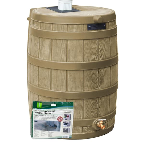 Rain Wizard 50 Gal. 31 in. Khaki Diverter Kit