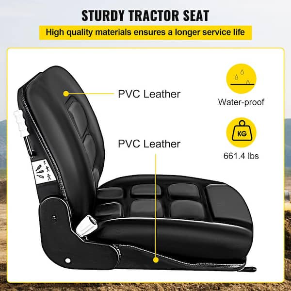 VEVOR Universal Forklift Seat with 3 Stage Weight Adjustment ，Forklift Seat  Vinyl Compatible with Toyota, Clark, Cat, Hyster, and Ysle