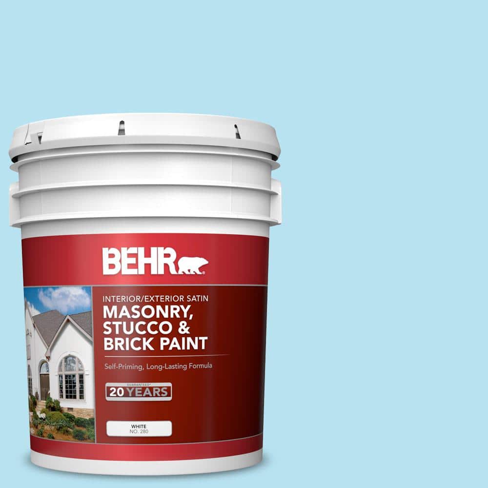 5 gal. #P490-1 Ocean Front Satin Interior/Exterior Masonry, Stucco and Bric