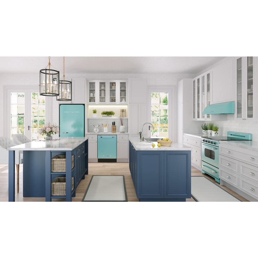 Ocean Mist Turquoise 30" Retro Freestanding Electric Range with Convection Oven
