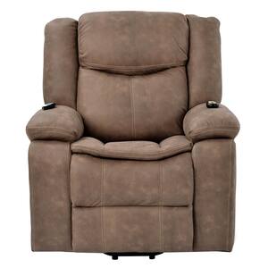 Brown Power Lift Chair Recliner with Massage and Heat Function for Living Room