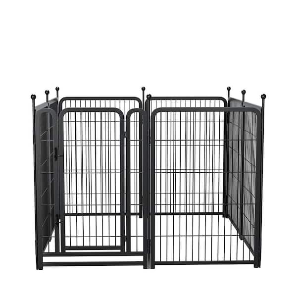 Unbranded Dog Playpen, 40 in. H 8-Panels Fence Indoor Outdoor Heavy-Duty Metal Foldable Dog Kennel Dog Pen with Anti-Rust Coating