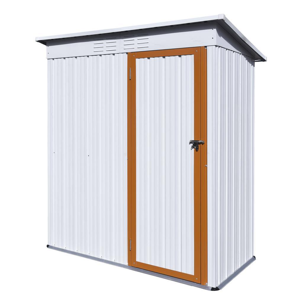 5 ft. W x 3 ft. D Metal Outdoor Storage Shed, Galvanized Metal Garden Shed 