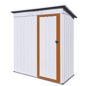 5 ft. W x 3 ft. D Metal Outdoor Storage Shed, Galvanized Metal Garden Shed with Single Lockable Door, Vents (15 sq. ft.)