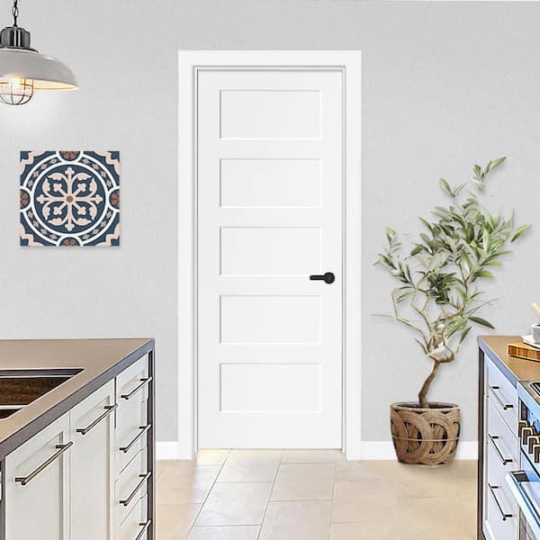 Steves & Sons 24 in. x 80 in. 2-Panel Square Shaker Primed LH