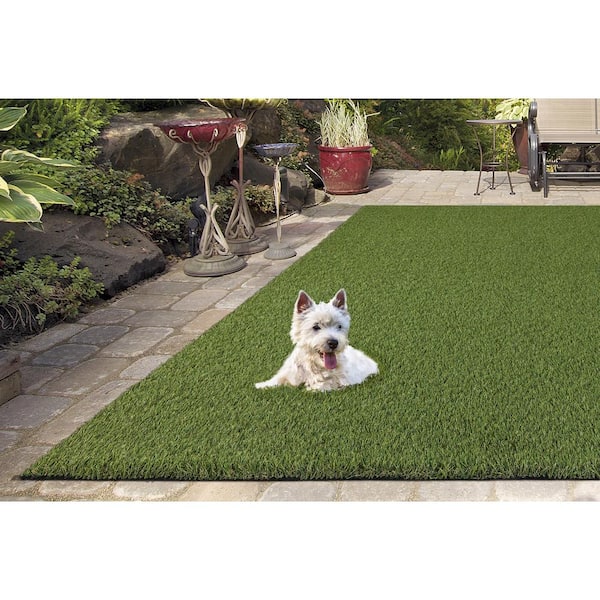 TrafficMaster Soft Fescue 5 ft. x 7 ft. Green Artificial Grass Rug
