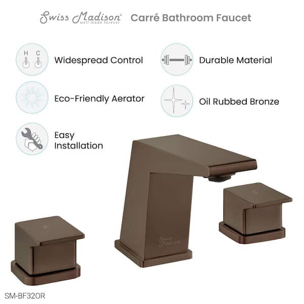 Carre 8 in. Widespread 2-Handle Bathroom Faucet in Oil Rubbed Bronze