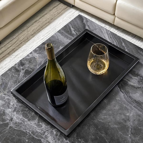 JASIWAY Brown 39.37 in. Square Rock Plate Stone Top Coffee Table J