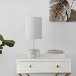 Kamilah 18 in. White Table Lamp with White Shade