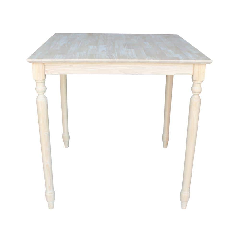 Natural Solid Wood Counter Height Dining Table with Turned Legs