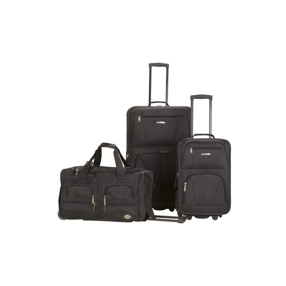  LUGGEX Black Luggage Sets 3 Piece with Spinner Wheels -  Expandable Carry on Suitcase Set of 3 - Travel Lightweight Luggage Sets 3  Piece without USB Port