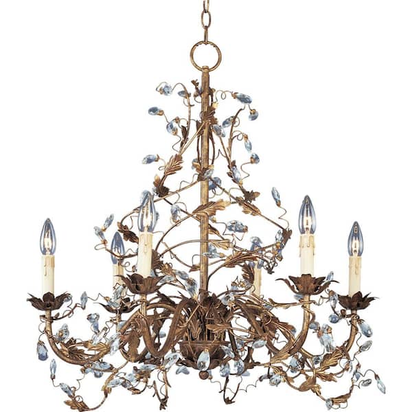 Elegante 6-Light Etruscan Gold Chandelier