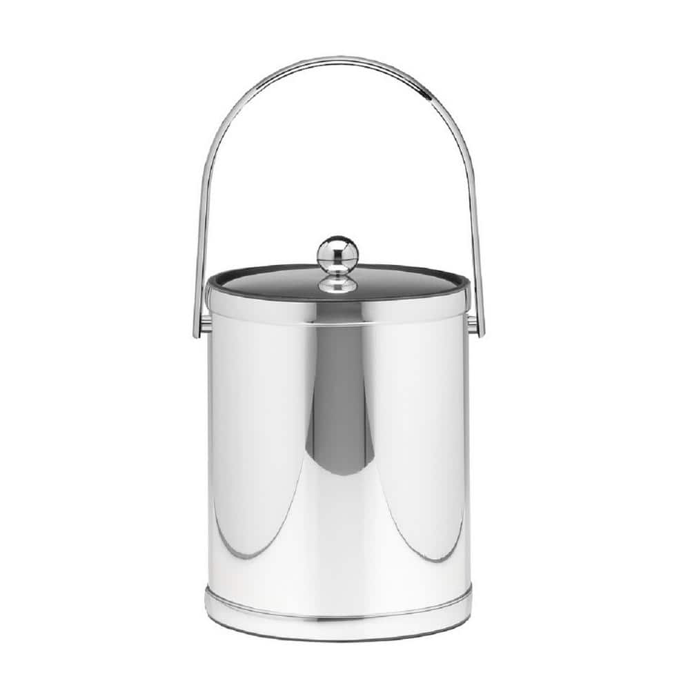 Kraftware Mylar 5 Qt. Polished Chrome Ice Bucket with Track Handle and ...