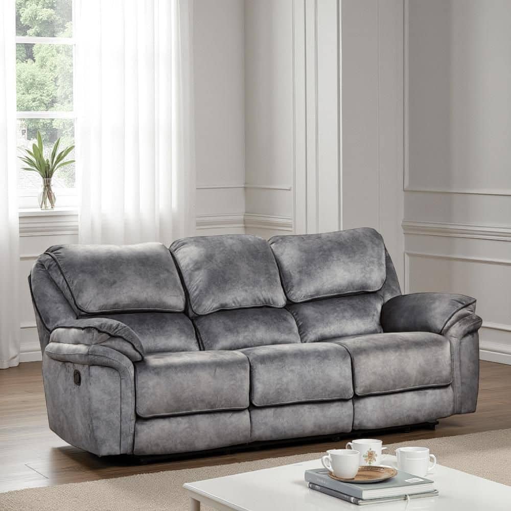Benjara Remma 40.5 in. Straight Arm Faux Leather Rectangle Sofa in