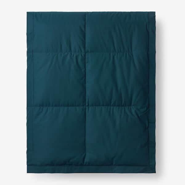 The Company Store LaCrosse Loftaire Down Alternative Teal Blue Cotton Full/Queen Blanket