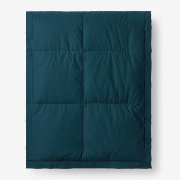 The Company Store LaCrosse Down Teal Blue Cotton King Blanket
