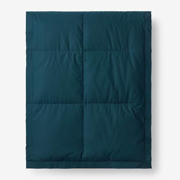 The Company Store LaCrosse Down Teal Blue Cotton Twin Blanket