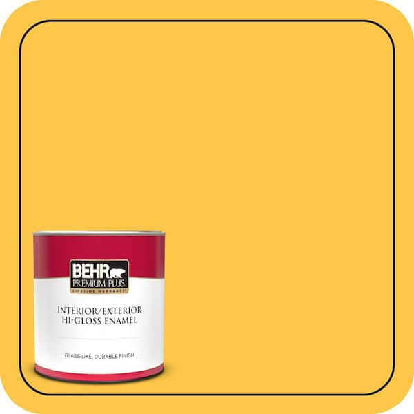 BEHR PREMIUM PLUS 1 qt. #350B-7 Chickadee Hi-Gloss Enamel Interior/Exterior Paint & Primer