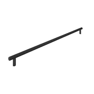 Hearst Collection 17 5/8 in. (448 mm) Textured Matte Black Knurled Cabinet Bar Pull