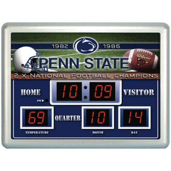 Team Sports America Penn State University 14 in. x 19 in. Scoreboard Clock with Temperature