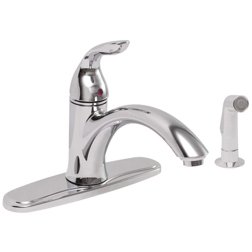 Waterfront Single-Handle Standard Kitchen Faucet with Side Spray in Chrome -  Premier, 3577634