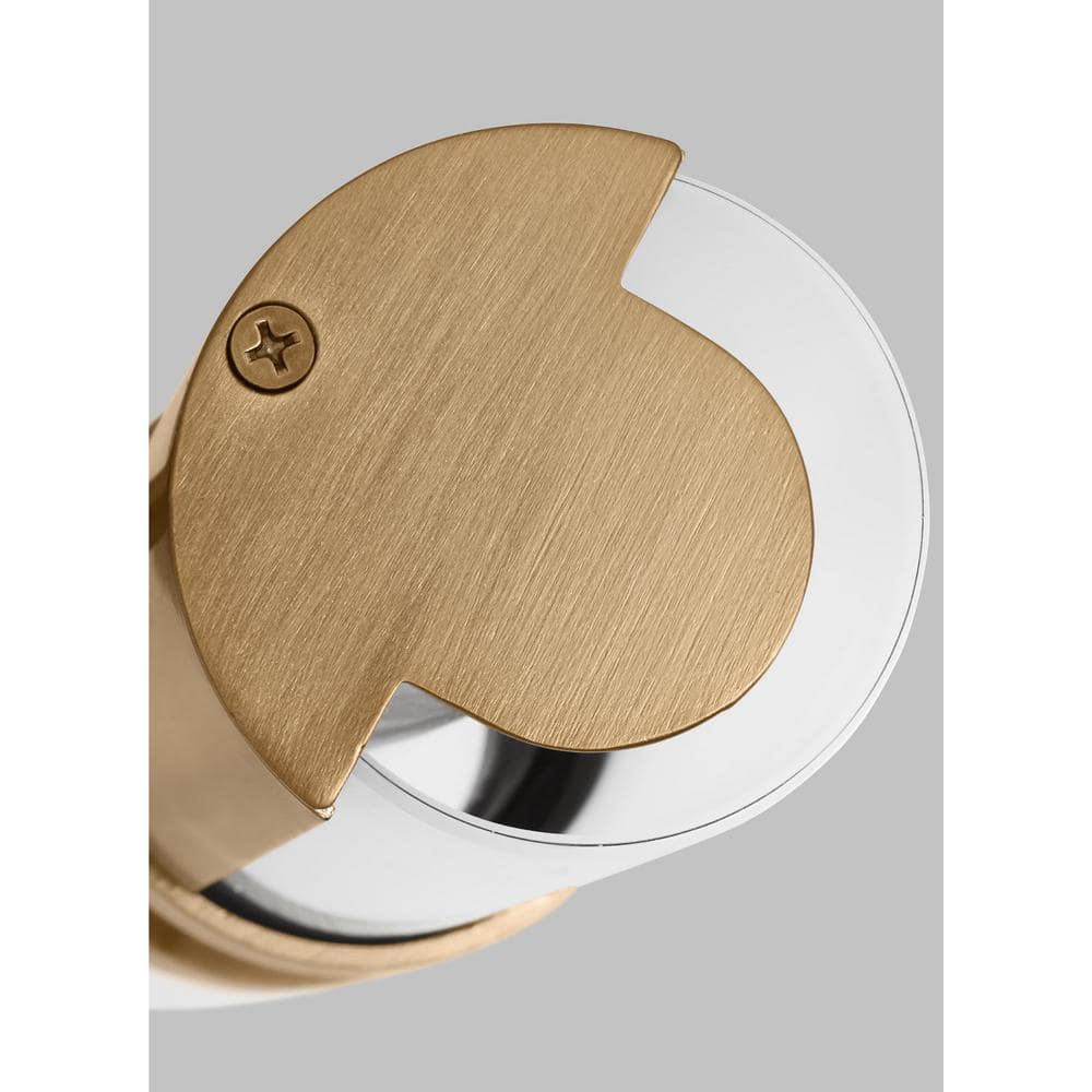 Satin Brass and Arctic Glass Dimmable LED Vanity Light