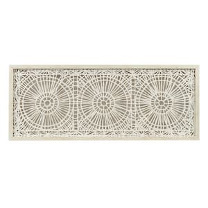 Medallion Motif 39.5 in. x 15.75 in. Handmade Paper Wood Framed Wall Art